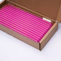 (50 adet) Cam Pipet - 200mm - ø 8mm - düz - Neon Pink - dahil 1 Naylon Temizlik Fırçası