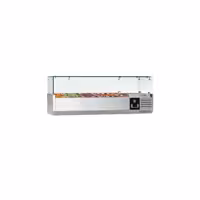 Nadstawna witryna chłodnicza PREMIUM – 1200 x 395 mm – 3 pojemniki 3x GN 1/3 & 1x GN 1/2