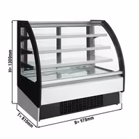 Commercial multideck display fridge - 938mm - 274L - with 3 shelves - rear sliding doors - incl. night blind
