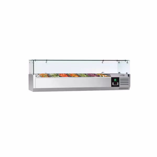 Nadstawka chłodnicza do na dodatki PREMIUM - 1600x335mm - 7x GN 1/4 - Czarny