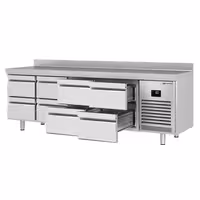 Aukstuma galds PREMIUM PLUS - 2452x600 mm - 510 l - ar 8 atvilktnēm - Ar apmali