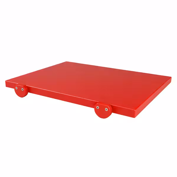 Neslīdošs griešanas dēlis ar stoperiem - EN 600x400 mm - Biezums: 20 mm - Polietilēns (PE) - Sarkans - Trauku mazgājamajā mašīnā mazgājams - HACCP atbilstošs