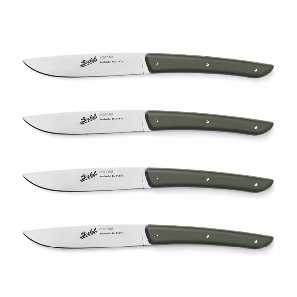 BERKEL | (4 bucăți) - Cuțit pentru friptură - Verde măsliniu - 110mm