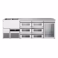 Pivski štand PREMIUM - 2500x700 mm - 1 Staklena vrata & 6 Staklene ladice