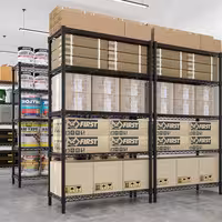 رفوف فولاذية - 900x450mm - عمق: 450 mm - 4 رفوف (قابلة للتعديل) - أسود - الحمولة: 180 kg
