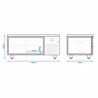 Bază frigorifică pentru gătit profesională PREMIUM - -2/+8 °C - 1400 mm - 135 L - 4 sertare