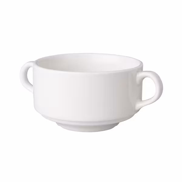 (12 adet) BUDGETLINE - Kulplu Çorba Kasesi - Ø105mm - 300 ml - Beyaz