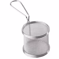 (6 Stück) Servier Frittierkorb - SNACKHOLDER - Edelstahl - Ø 80mm - Silber