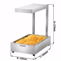 Toplinski most za grijanje hrane – infracrveni – s grijaćom svjetiljkom – 335x565 mm – 1 kW – za GN 1/1