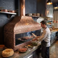 Copper Charcoal Grill - Enclosed - 1500mm
