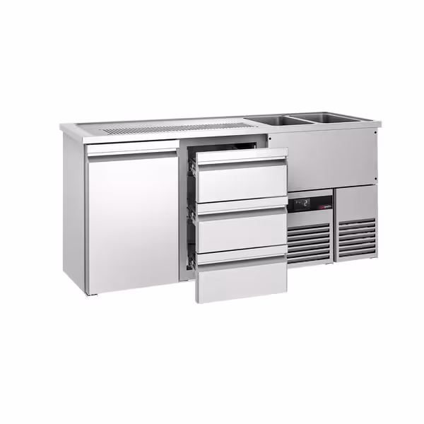 Direct Draw Beer Dispenser / Kegerator PREMIUM - 1950x700mm - 1 Solid Door & 3 Drawers