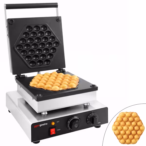 Waffle makinesi - Tekli - Manuel - 1,75 kW - Kalıp şekli: Bal peteği - Teflon kaplı pişirme plakaları