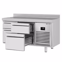 Rashladni pult PREMIUM PLUS - 1468x700 mm - 305 l - Ventilirano hlađenje - s 4 ladica - Podignuti rub