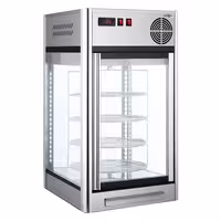 Countertop 4-Sided Glass Display Fridge - 108L - 470mm - Double glazing - square - with 4 rotating shelves - 1 glass door - for patisserie