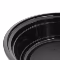 (300 pcs) Food Lidding Tray Polypropylene - 700ml - Round - Black