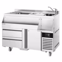 Stół chłodniczy barowy do koktajli i napojów – 1200 mm – 150 L – z 1 drzwiami, 2 szufladami i gniazdem 230 V