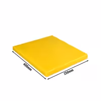 Vágódeszka - 250x400 mm - Vastagság: 20 mm - HACCP - HDPE 500 - sárga - csúszásgátló gumitalpakkal