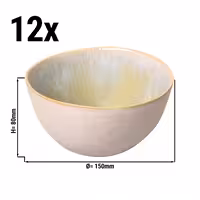 (12 adet) Tatlı / Salata Kasesi - Steinzeug - Light Blue Sea - 800ml - yuvarlak - Ø150mm - Mavi