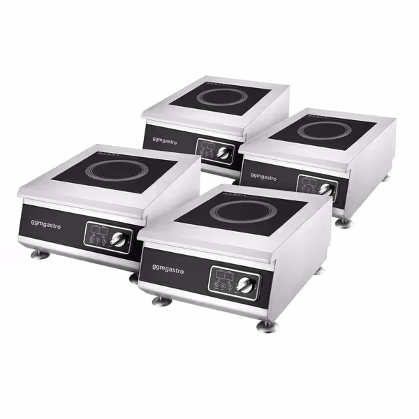 (4 db) Ipari indukciós tűzhely - összteljesítmény: 5,0 kW - 1 zónás - asztali - 400x510x240 mm