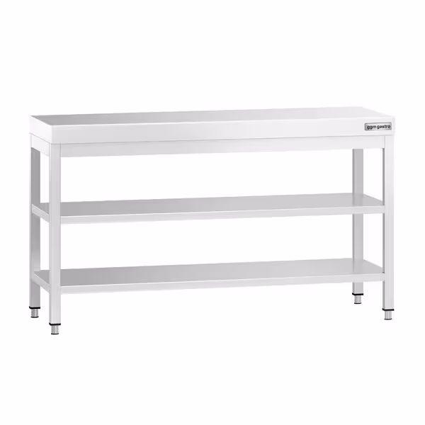 طاولة عمل ستانلس ستيل PREMIUM - 1500x600mm - مع رف سفلي & رف وسطي
