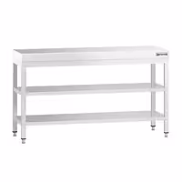طاولة عمل ستانلس ستيل PREMIUM - 1500x600mm - مع رف سفلي & رف وسطي