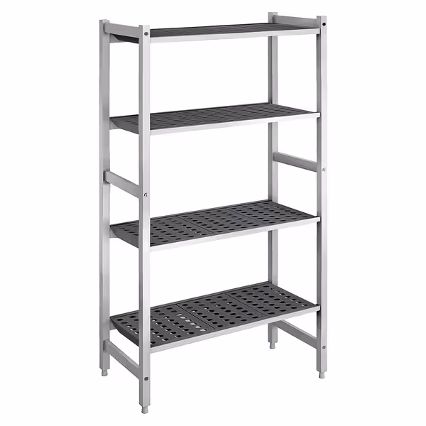 وحدة رفوف ألمنيوم - بداية - 780x1800mm - عمق: 460 mm - 4 رفوف - الحمولة: 900 kg