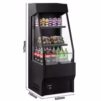 Commercial multideck display fridge - Open front - 660mm - 150L - with 2 shelves - Black