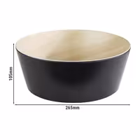(6 pcs) Bowl - FRIDA - Melamine - 3.4L - 265x265mm - Depth: 105mm - Black & Beige