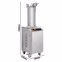 Hidraulična punilica za kobasice - 35 l - 1,5 kW - inox - uključuje nožnu pedalu i 3 nastavaka za punjenje