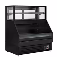 Comptoir vitrine réfrigérée HELSINKI - 1200x800mm - 199L - 4 étagères - +2/+8°C - Portes coulissantes vitrées
