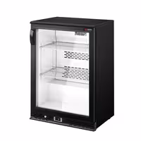 Barski hladnjak - 600 mm - 125 l - s 1 staklena vrata - crna