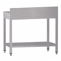 طاولة عمل ستانلس ستيل ECO - 700x600mm - مع رف سفلي & حاجز خلفي