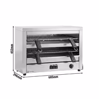 Pita Grill / Salamander - Infrarood - 4,5kW - 400V - 3 zones - met tijdschakelaar