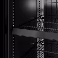 Commercial multideck display freezer - 1260mm - 991L - with 2 double‑glazed hinged glass doors & 5 shelves - Black