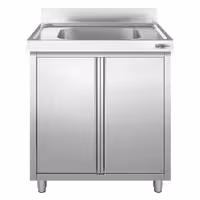 Sudoper s ormarićem PREMIUM - inox - 800 x 700 mm - s 1 koritom - korito sredina