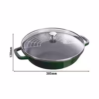 STAUB | SPECIALITIES - Wok sa staklenim poklopcem - Ø 300 mm - Liveno željezo - Boja bosiljka