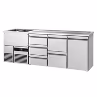 Direct Draw Beer Dispenser / Kegerator PREMIUM - 2500x700mm - 1 Solid Door & 5 Drawers