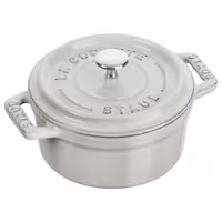 STAUB | Mini Cocotte Round Enamelled Cast Iron Casserole Dish – Ø10 cm – White Truffle
