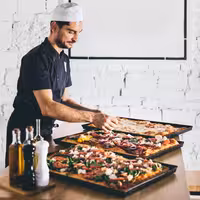 Pleh za pizzu - plavi čelik - 600x400 mm - Visina: 30 mm