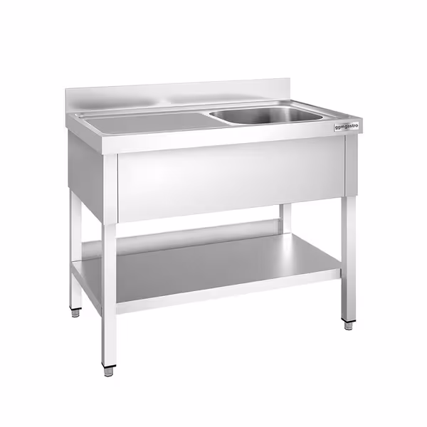 Sudoper PREMIUM - 1200x600 mm - s donjom policom - s 1 koritom - korito desno - inox