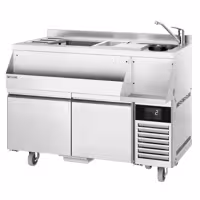 Stół chłodniczy barowy do koktajli i napojów – 1200 mm – 150 L – z 2 szufladami i gniazdem 230 V