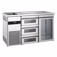 Pivski štand PREMIUM - 1550x700 mm - 1 Staklena vrata & 3 Staklene ladice