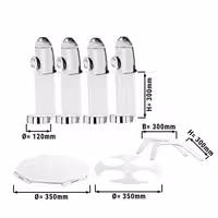 Mısır Gevreği Dispenseri - Dörtlü - döner - Ø120mm - Dönme Mekanizması - 4 Plastik Hazne - 4x3,6L - Paslanmaz Çelik Stand