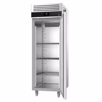Commercial Upright Fridge Stainless steel PREMIUM - GN 2/1 - 700L - with 1 door - On castors - For UK