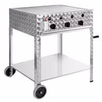 Gázgrill - 10 kW - inkl. mobil alsó állvány, grillrács és lemez