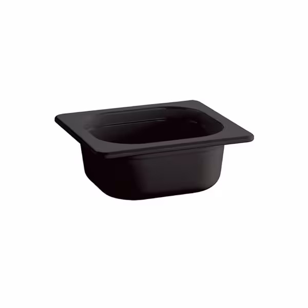(6 pcs) Melamine Gastronorm Tray GN 1/6 - ECO - Black - 0.8L - Depth: 65mm