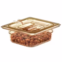 (6 szt.) CAMBRO | Pokrywa GN 1/6 H-PAN™ – płaska – odporna na wysoką temperaturę – z uchwytem – bursztynowa