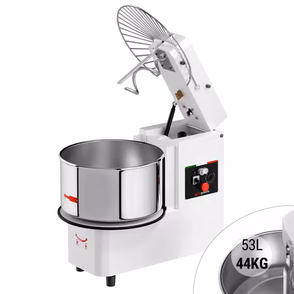 Spiralna miješalica za tijesto - 53 l / 44 kg - 2 brzine - podizna glava i uklonjiva posuda - s mehaničkim timerom - 400 V