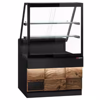 Csemegepult TORONTO - 1000x880 mm - 568 liter - ventilációs - dupla üvegezés - 2 polccal - fekete gránit munkalap