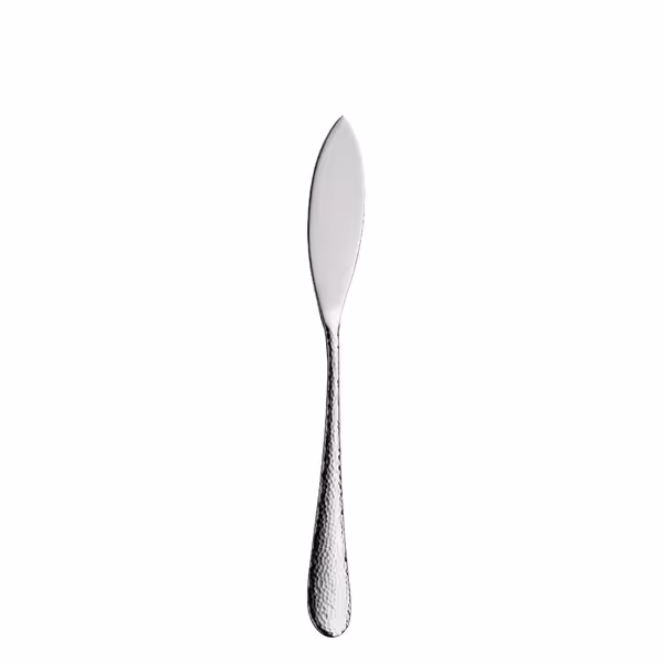 (12 pieces) WMF | Sitello Fish Knife – 18/10 Stainless Steel - 205 mm - Polished - Hammered Finish